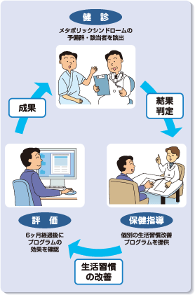 イラスト:特定保健指導でフォローアップ